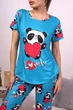 Пижама женская голубая футболка и брюки П865 XL 4805201 - изображение 3