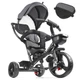 Дитячий триколісний велосипед толокар коляска Ikonka Trike Fix Lite 3в1 з батьківською ручкою велосипед для хлопчика, дитячий велосипед з капюшоном для дівчинки сірий - зображення 1