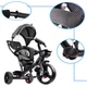 Дитячий триколісний велосипед толокар коляска Ikonka Trike Fix Lite 3в1 з батьківською ручкою велосипед для хлопчика, дитячий велосипед з капюшоном для дівчинки сірий - зображення 13
