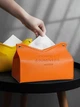 Диспенсер для бумажных салфеток, салфеточница из экокожи Оранжевая (CLA-010) - изображение 2