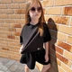 Дитяча футболка оверсайз для дівчинки Чорного кольору110-116см LittleJoys - зображення 4