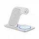 Бездротова зарядка WiWU 3в1 15W для iPhone/AirPods/Apple Watch Зарядна станція для телефону, навушників та годинника Швидка магнітна зарядка Біла - зображення 2