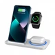 Бездротова зарядка WiWU 3в1 15W для iPhone/AirPods/Apple Watch Зарядна станція для телефону, навушників та годинника Швидка магнітна зарядка Біла - зображення 3