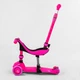 Самокат-велобіг 3в1 триколісний Best Scooter, PU колеса зі світлом, амортизатори, батьківська ручка. Pink (104497) - зображення 2