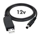 Кабель переходник для Wi-Fi роутера USB - DC 12V, шнур для вай фай роутера 5.5x2.1mm с 5 в на 12 В от павербанка - изображение 1