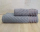 Набор турецких махровых полотенец 50х90+70х140 Gulcan Jacquard Cotton Lux Yeni Cizgili Gray - изображение 1