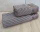 Набор турецких махровых полотенец 50х90+70х140 Gulcan Jacquard Cotton Lux Yeni Cizgili Brown - изображение 2