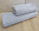 Набор турецких махровых полотенец 50х90+70х140 Gulcan Jacquard Cotton Lux Yeni Cizgili Light Gray - изображение 2