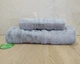 Набор турецких бамбуковых махровых полотенец Cestepe 50х90+70х140 Bamboo Cicek Gri - изображение 1
