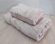 Набор турецких бамбуковых махровых полотенец Cestepe 50х90+70х140 Bamboo Cicek Bej - изображение 3