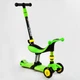Самокат-велобег 3в1 трехколесный Best Scooter, колеса PU со светом, амортизаторы, родительская ручка. Green (105635) - изображение 1