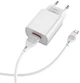 Сетевое зарядное устройство Borofone BA20A USB-A QC3.0 2.1 А + кабель Micro-USB White (6931474700735) - изображение 3