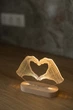 Деревянный 3D ночник светильник с LED подсветкой и сенсором на аккумуляторе - изображение 1