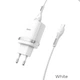 Адаптер мережевий Hoco Micro USB Cable Smart FCP / AFC C12Q |1USB, 3A, 18W, QC3.0| White - изображение 1