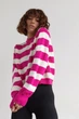 В'язаний джемпер oversize в смужку - фуксія цвет, M - изображение 6