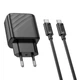 Мережевий Зарядний Пристрій Hoco CS23A 1USB/1USB-C PD/QC 30W+Type-C to Type-C Чорне - зображення 2