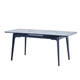 Стол обеденный BERLIN CERAMIC 140(180)*80 белый глянец/черный каркас - изображение 1