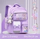 Дитячий шкільний рюкзак для 1-3 класу з ортопедичною спинкою 39х28х18 см. Violet - зображення 1