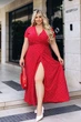 Довга літня сукня у квітковий принт Fashion 46 червоний - зображення 2