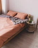 Постельное белье полуторное Dushka Home Вареный хлопок 20508 160х215 см персиковое с серым - изображение 3