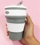 Складна силіконова чашка Collapsible. Сіра - зображення 4