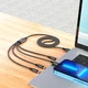 Кабель Hoco Combo 4-in-1 2type-C+Lightning + Micro USB Super charging cable X76 |1M, 2A| black - изображение 6