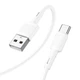 Кабель HOCO Type-C Victory charging data cable X83 |1m, 3A| white - зображення 5