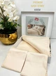 Двуспальный King Size комплект TAC Premium Basic Cream Сатин-Stripe 220х240 см наволочки 4 x 50х70 см - изображение 2
