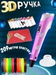 3D ручка c LCD дисплеем AToys 3DPen Pink+набор для творчества + Эко пластик 209 метров - изображение 1