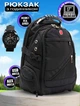 Комплект мужской рюкзак Swissgear 35 л с USB Черный + часы Swiss Army - изображение 1