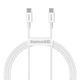 Кабель Baseus Type-C Superior Series Fast Charging Data Cable 100W 1m, White (CATYS-B02) - зображення 1