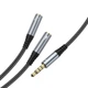 Кабель HOCO 2-in-1 3.5 headset audio adapter Cable UPA21 (male to 2female) |0.25M| Колір Black - изображение 5