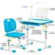 Комплект парта и стул Evo-kids Evo-17 Ergo (стол+стул+полка+лампа) Blue, Evo-17 BL Ergo - изображение 3