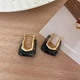 Серьги массивные золотистые оригинальное стильное украшение 2312 - изображение 3
