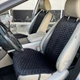 Накидки для автомобільних крісел з алькантари Lux Великі чорні стільники Преміум Повний комплект - зображення 1