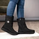 Дутики женские KL-Shoes с мехом высокие 41 27 см черные (АБ 8) - изображение 2