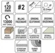 Frez dyskowy wypukły do KSHM Yato do drewna, szpachli, gipsu; Ø=120/22,2 mm, t= 18 mm szorstkość nr 2 [10] YT-59185 (5906083099632) - obraz 3