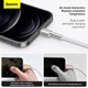 Кабель Baseus Cafule Series Metal Data Cable USB to IP 2.4A 2m White (CALJK-B02) - изображение 10