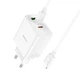Зарядний пристрій Hoco C126A; PD 40W+QC3.0 2XType-C, USB-A + кабель TypeC-Lightning, white (58358) - зображення 4