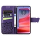 Чохол-книжка з малюнком UniCase Butterfly Pattern для Motorola Edge 50 Fusion - Dark Purple - зображення 2