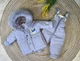 Дитячий теплий костюм з капюшоном Зимовий куртка та напівкомбінезон 92 см Сірий (KOS2v1-11) - зображення 2