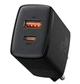Сетевое зарядное устройство Baseus Compact Quick Charger 20W USB-A/USB-C Black (CCXJ-B01) - изображение 1