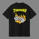 Футболка унісекс Thrasher з малюнком кубиків у вогні розмір L чорного кольору - зображення 3