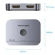 Свитч разветвитель Vention HDMI 2.1 8K 60Hz 3D HDCP HDR Dolby 7.1 переключатель двунаправлений 2 in 1 out Grey (AKPH0) - изображение 5