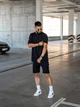 Спортивный костюм мужской oversize летний с футболкой черный комплект шорты и футболка оверсайз с принтом Lite M - изображение 2