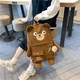 Женский большой городской рюкзак с мишкой 43 см, Коричневый - изображение 2