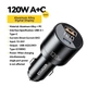 Швидкий автомобільний зарядний пристрій Essager 120W USB+TypeC з цифровим дисплеєм для ноутбуків, планшетів, смартфонів Apple iPhone, iPad, MacBook, Huawei Honor, Xiaomi, Samsung, OPPO (757088337077) - зображення 3