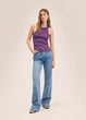 Майка в рубчик Mango 27058631 M Фиолетовый - изображение 1