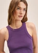 Майка в рубчик Mango 27058631 M Фиолетовый - изображение 4