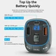 Автомобильный FM-трансмиттер ресивер Vention PD 54W 3-Port USB-C+A+A LED USB Flash Bluetooth вольтметр Black (FFLB0) - изображение 7